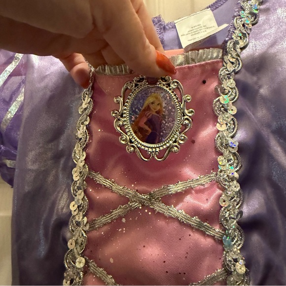 Disney Princess Rapunzel Tangled Core Purple and Pink Lace Up Dress Costume 4-6X - Picture 5 of 10